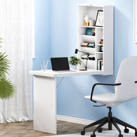 Computer Desk Bookshelf Wall Mount White Furniture Kings Warehouse 
