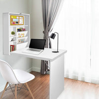 Computer Desk Bookshelf Wall Mount White Furniture Kings Warehouse 