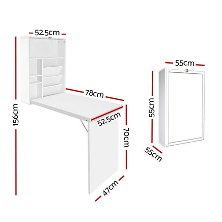 Computer Desk Bookshelf Wall Mount White Furniture Kings Warehouse 