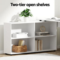 Computer Desk Bookshelf White 130CM Furniture Kings Warehouse 