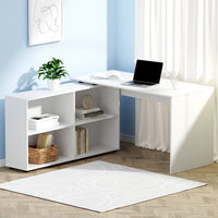 Computer Desk Bookshelf White 130CM Furniture Kings Warehouse 