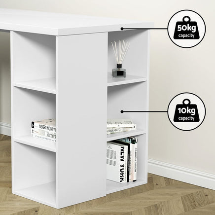 Computer Desk Bookshelf White 150CM Furniture Kings Warehouse 