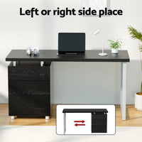 Computer Desk Drawer Black 140CM Furniture Kings Warehouse 