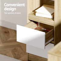 Computer Desk Drawer Cabinet L-Shape Oak 136CM Furniture Kings Warehouse 