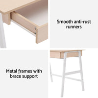 Computer Desk Drawer Cabinet Oak 100CM Furniture Kings Warehouse 