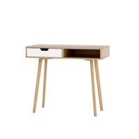 Computer Desk Drawer Cabinet Shelf Oak 90CM Furniture Kings Warehouse 