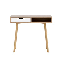 Computer Desk Drawer Cabinet Shelf Oak 90CM Furniture Kings Warehouse 