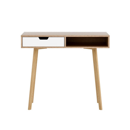 Computer Desk Drawer Cabinet Shelf Oak 90CM Furniture Kings Warehouse 