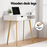 Computer Desk Drawer Cabinet Shelf White 90CM Furniture Kings Warehouse 