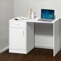 Computer Desk Drawer Cabinet White 100CM Furniture Kings Warehouse 