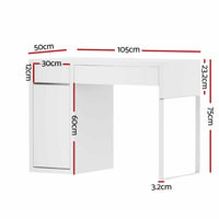 Computer Desk Drawer Cabinet White Furniture Kings Warehouse 