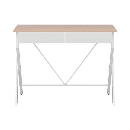 Computer Desk Drawer Oak 100CM Furniture Kings Warehouse 