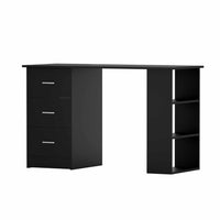 Computer Desk Drawer Shelf Cabinet Black 120CM Furniture Kings Warehouse 