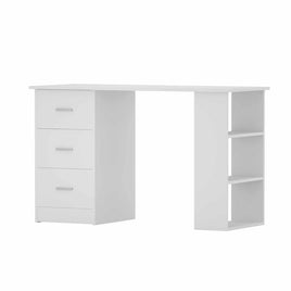 Computer Desk Drawer Shelf Cabinet White 120CM Furniture Kings Warehouse 