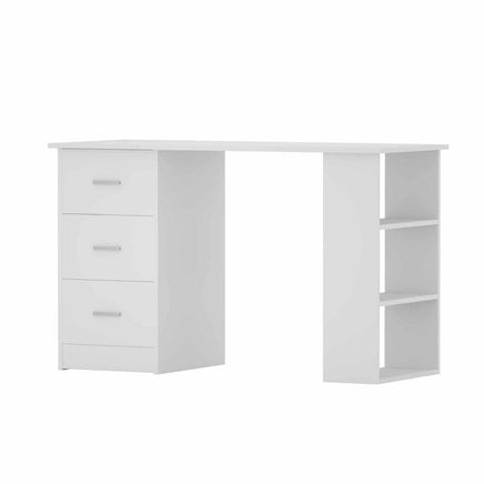 Computer Desk Drawer Shelf Cabinet White 120CM Furniture Kings Warehouse 