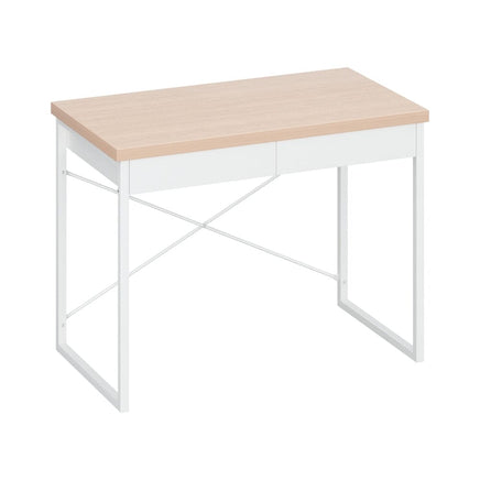Computer Desk Drawer Storage Oak 100CM Furniture Kings Warehouse 