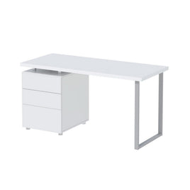 Computer Desk Drawer White 140CM Furniture Kings Warehouse 