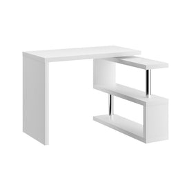 Computer Desk L-Shape Bookshelf White Furniture Kings Warehouse 