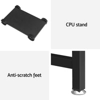 Computer Desk L-Shape CPU Stand Black 147CM Furniture Kings Warehouse 