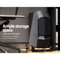 Computer Desk L-Shape CPU Stand Brown 147CM Furniture Kings Warehouse 