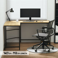 Computer Desk L-Shape CPU Stand Oak 147CM Furniture Kings Warehouse 