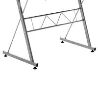 Computer Desk L-Shape Keyboard Tray Shelf White Furniture Kings Warehouse 