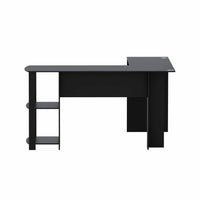 Computer Desk Shelf L-Shape Black 136CM Furniture Kings Warehouse 