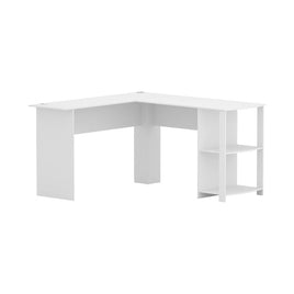 Computer Desk Shelf L-Shape White 136CM Furniture Kings Warehouse