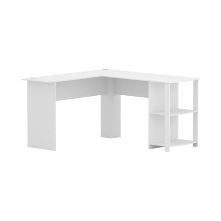 Computer Desk Shelf L-Shape White 136CM Furniture Kings Warehouse 