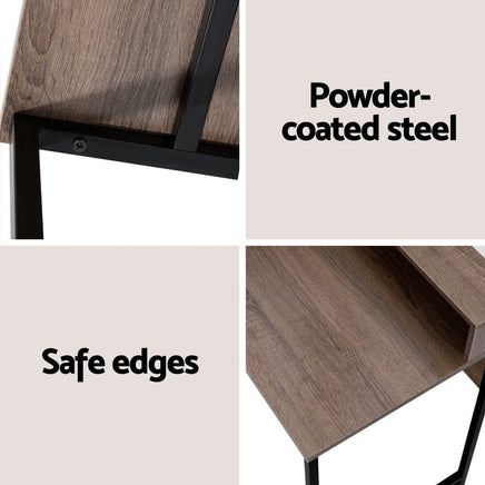 Computer Desk Shelf Oak 100CM Furniture Kings Warehouse 