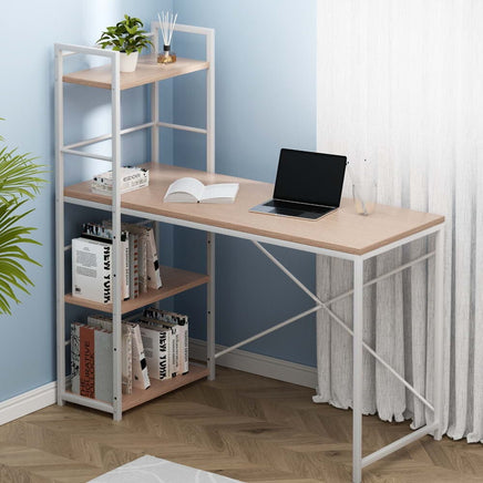 Computer Desk Shelf Oak 120CM Furniture Kings Warehouse 