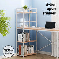 Computer Desk Shelf Oak 120CM Furniture Kings Warehouse 