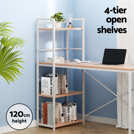 Computer Desk Shelf Oak 120CM Furniture Kings Warehouse 