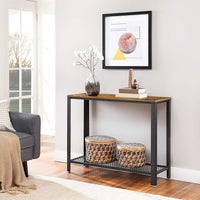 Console Table Metal Frame Rustic Brown Furniture Kings Warehouse 