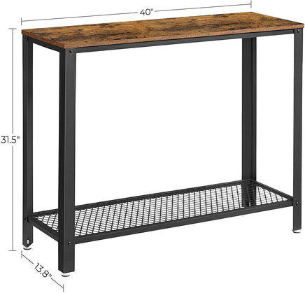 Console Table Metal Frame Rustic Brown Furniture Kings Warehouse 