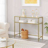 Console Table Metal Frame with 2 Shelves Adjustable Feet Home & Garden Kings Warehouse 