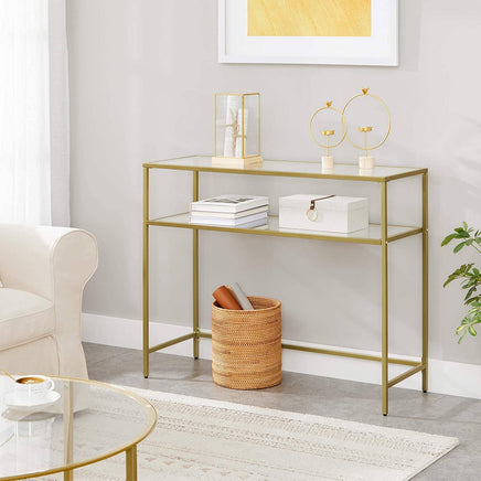 Console Table Metal Frame with 2 Shelves Adjustable Feet Home & Garden Kings Warehouse 