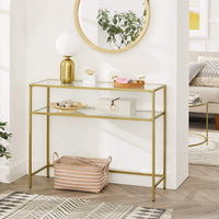 Console Table Metal Frame with 2 Shelves Adjustable Feet Home & Garden Kings Warehouse 