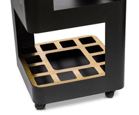 Contemporary Black Gold Drinks Trolley Bar Cart with Marble Top Furniture Kings Warehouse 