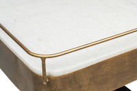Contemporary French Brass Drinks Trolley Bar Cart with White Marble Top Kings Warehouse 