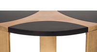 Contemporary Half Round Brass and Black Hallway Console Table Audio & Video Kings Warehouse 