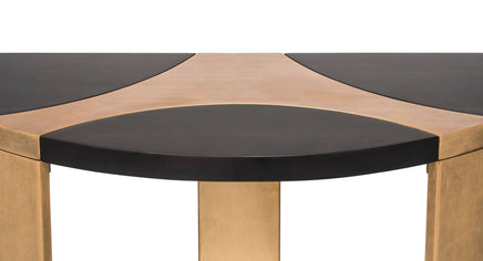 Contemporary Half Round Brass and Black Hallway Console Table Audio & Video Kings Warehouse 