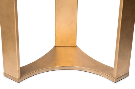 Contemporary Half Round Brass and Black Hallway Console Table Audio & Video Kings Warehouse 