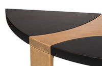 Contemporary Half Round Brass and Black Hallway Console Table Audio & Video Kings Warehouse 