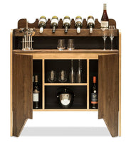 Contemporary Wooden Drinks Cabinet Wine Rack with Bottle Holders Kings Warehouse 