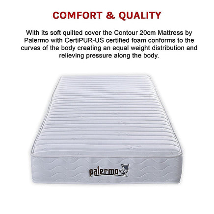 Contour Encased Coil King Single Mattress – Hybrid Support with CertiPUR-US Certified Foam Comfort Layers Furniture Kings Warehouse 
