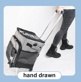 Cooler Picnic Bag Trolley Thermally Insulated - 36L - 60 cans - Grey - Drinks Food Cool Bag Rainproof Kings Warehouse 
