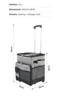 Cooler Picnic Bag Trolley Thermally Insulated - 36L - 60 cans - Grey - Drinks Food Cool Bag Rainproof Kings Warehouse 