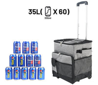 Cooler Picnic Bag Trolley Thermally Insulated - 36L - 60 cans - Grey - Drinks Food Cool Bag Rainproof Kings Warehouse 