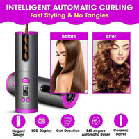 Cordless Ceramic Automatic Hair Curler for Portable Hair Styling Health & Beauty Kings Warehouse 